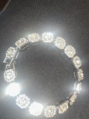 Crystal Tennis Bracelet - Sparkling Silver Rhinestone Bracelet